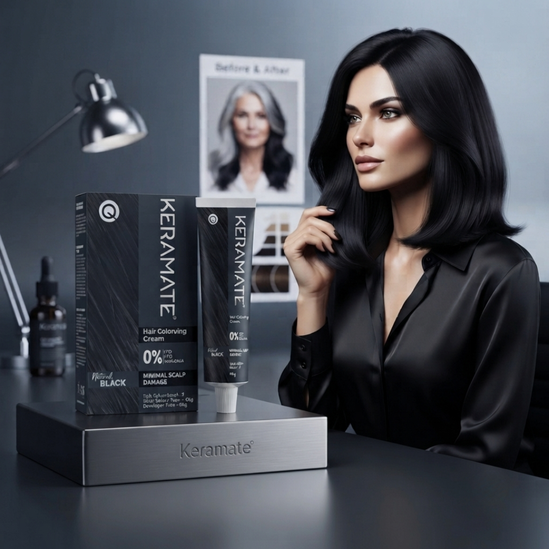 Keramate Hair Colouring Cream Natural Black