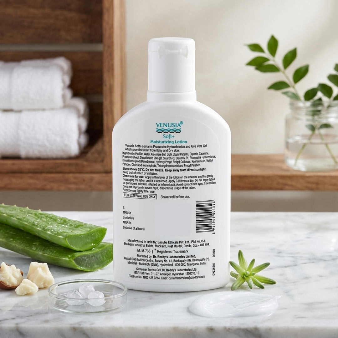 Dr Reddy's Venusia Soft+ Moisturizing Lotion 100ml for Dry & Sensitive Skin | Deep Hydration Care - Image 2