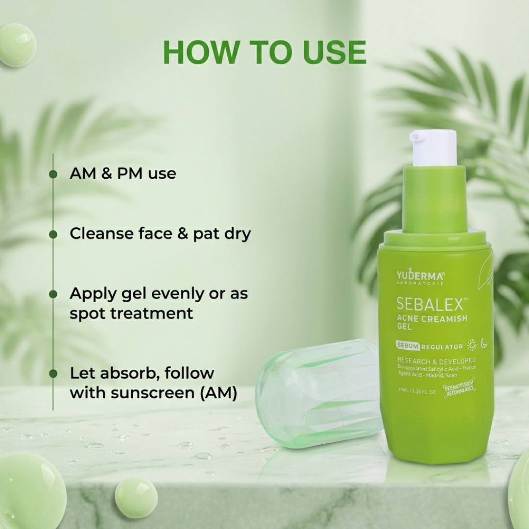 YUDERMA Sebalex Acne Creamish Sebum Regulator Gel for Oily & Acne-Prone Skin - Image 2