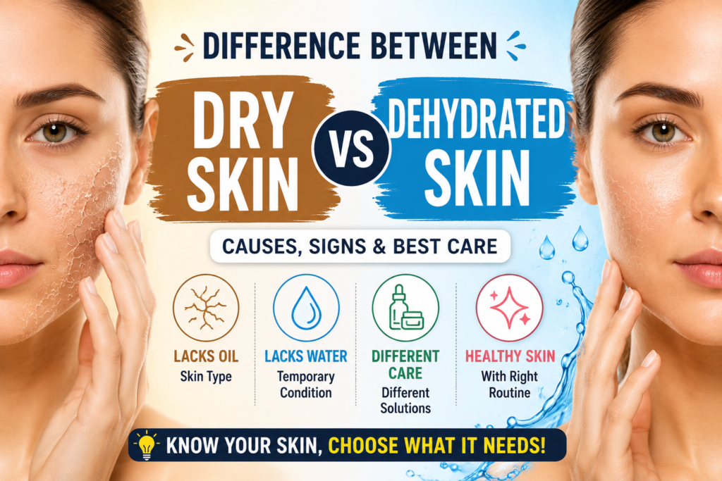 Difference Between Dry Skin and Dehydrated Skin