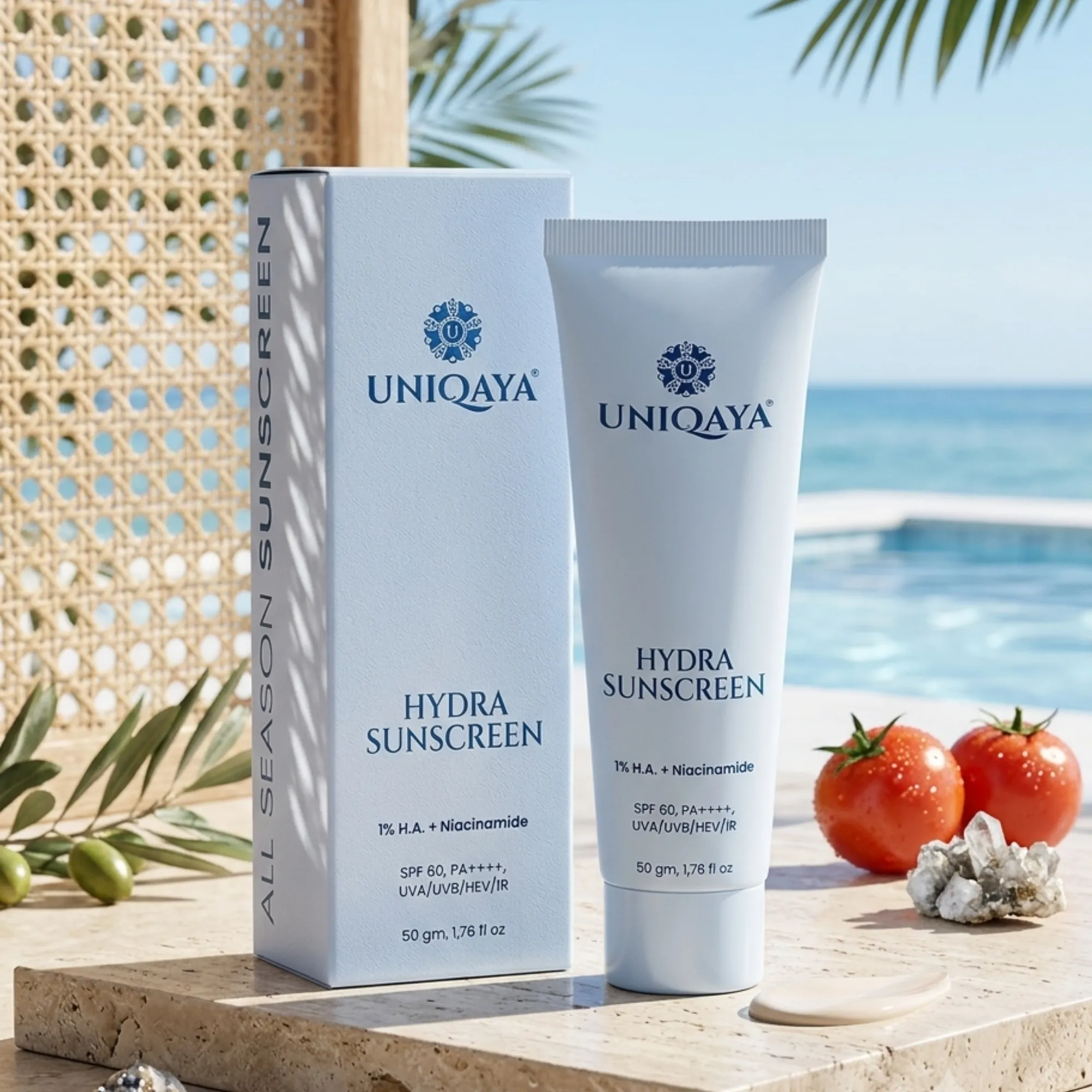 Uniqaya Hydra Sunscreen SPF 60 PA++++ 50gm | Hydrating Sunscreen Gel